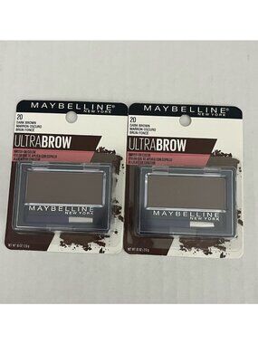 Maybelline Ultra Brow Brush On Color 20 Dark Brown Brow Definer x2 NEW